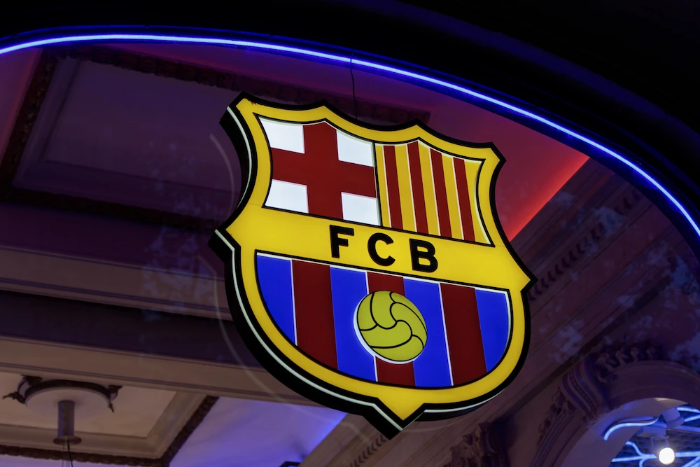 FC Barcelona logo outside their official store