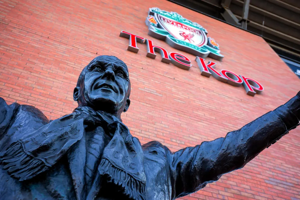 Bill Shankly outside Anfield