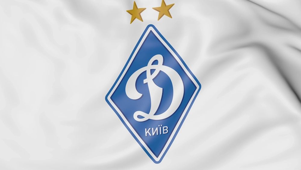 Dynamo Kyiv logo on flag
