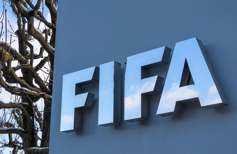 FIFA - on the wall of the headquarters in Zurich