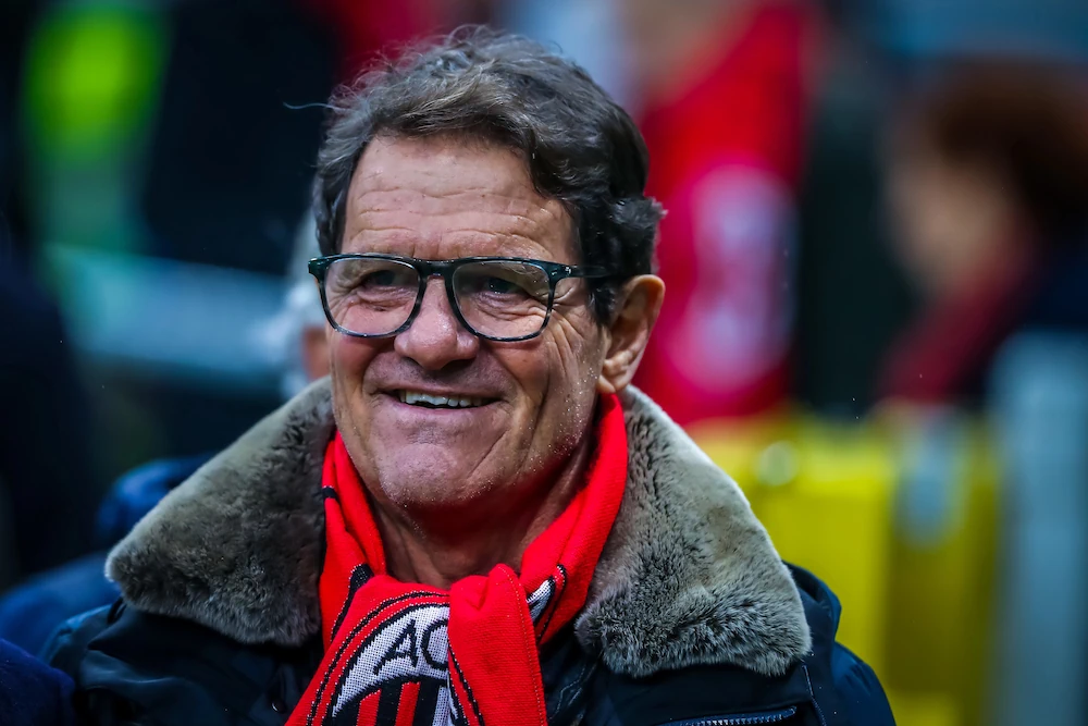 Fabio Capello with an AC Milan scarf