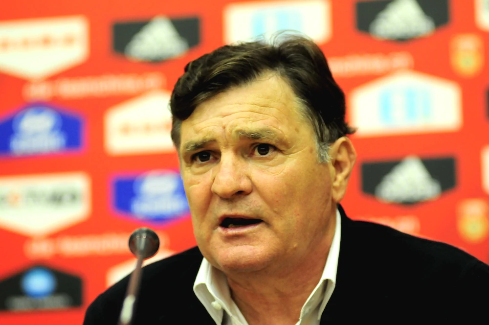 Jose Antonio Camacho at a press conference