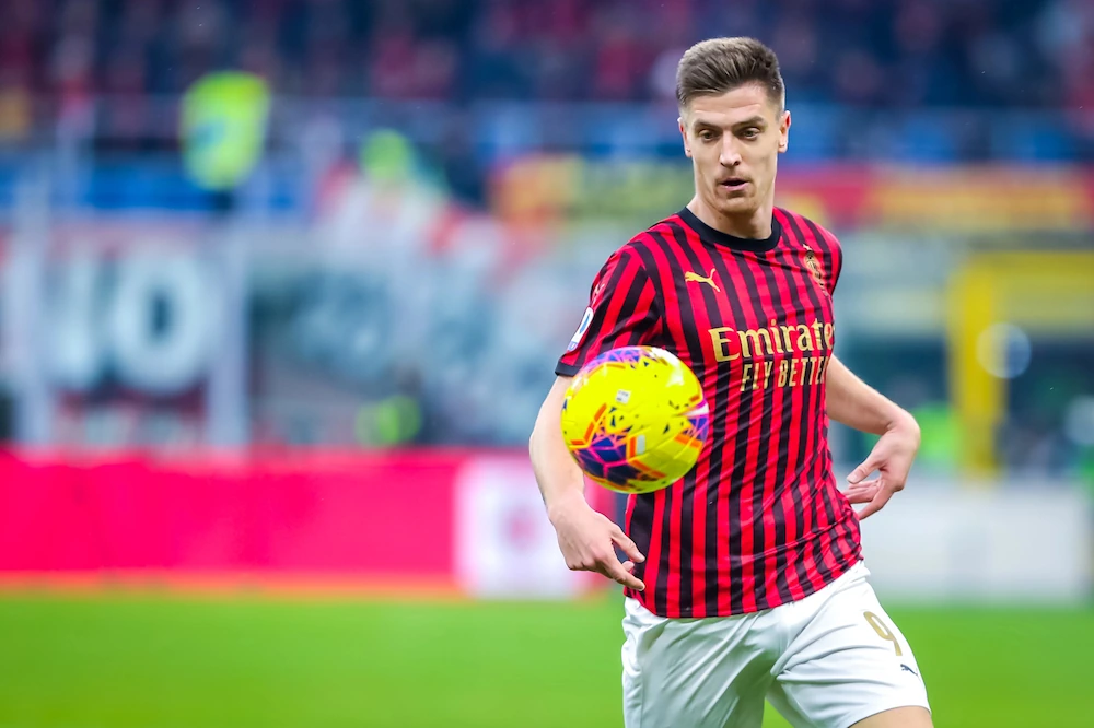 Krzysztof Piatek when playing for AC Milan