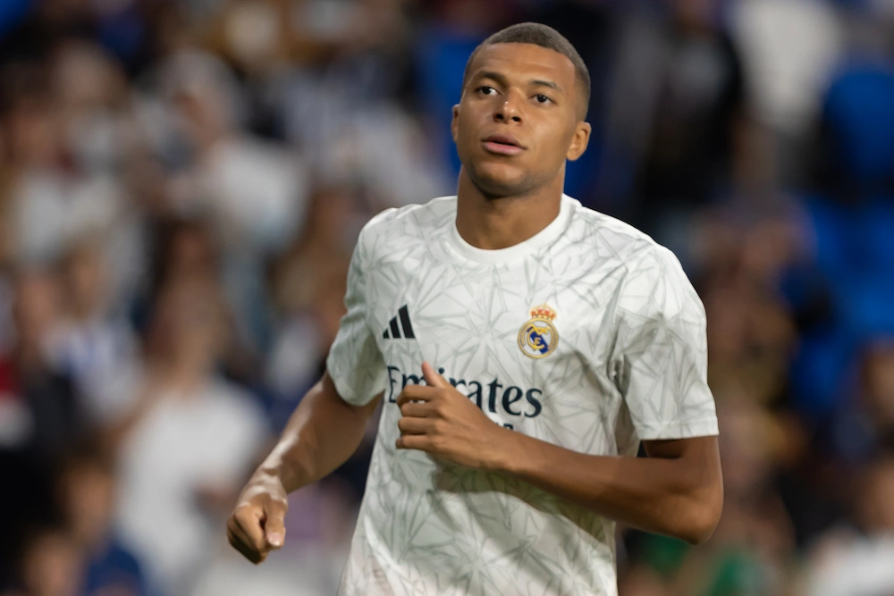 Kylian Mbappe on a (slow) run