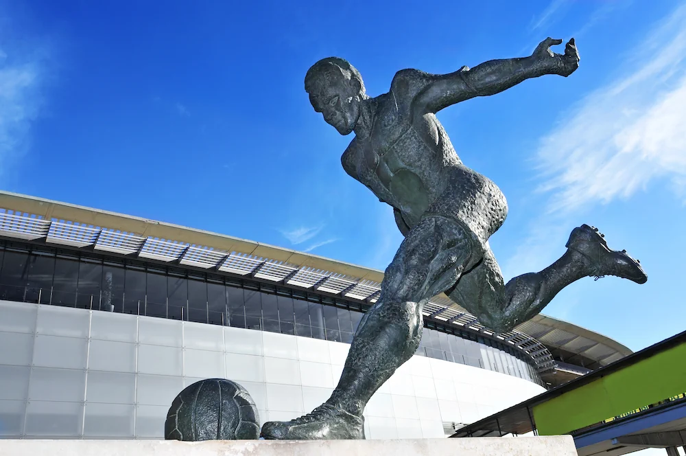 Sculpture of László Kubala outside of Camp Nou