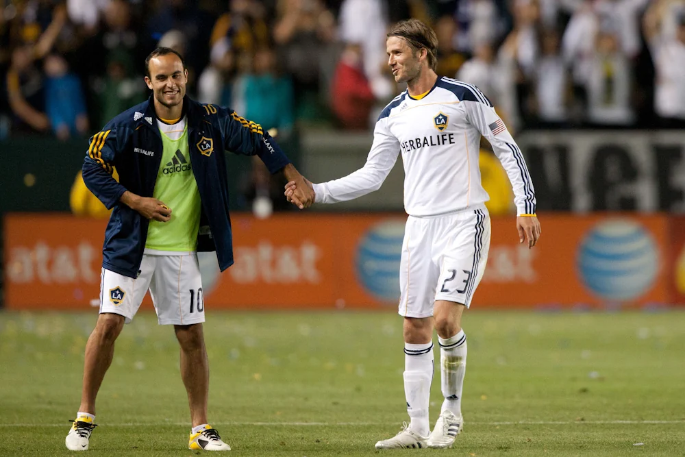 Landon Donovan and David Beckham in LA Galaxy