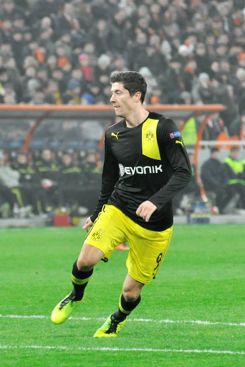 Robert Lewandowski while playing for Borussia Dortmund