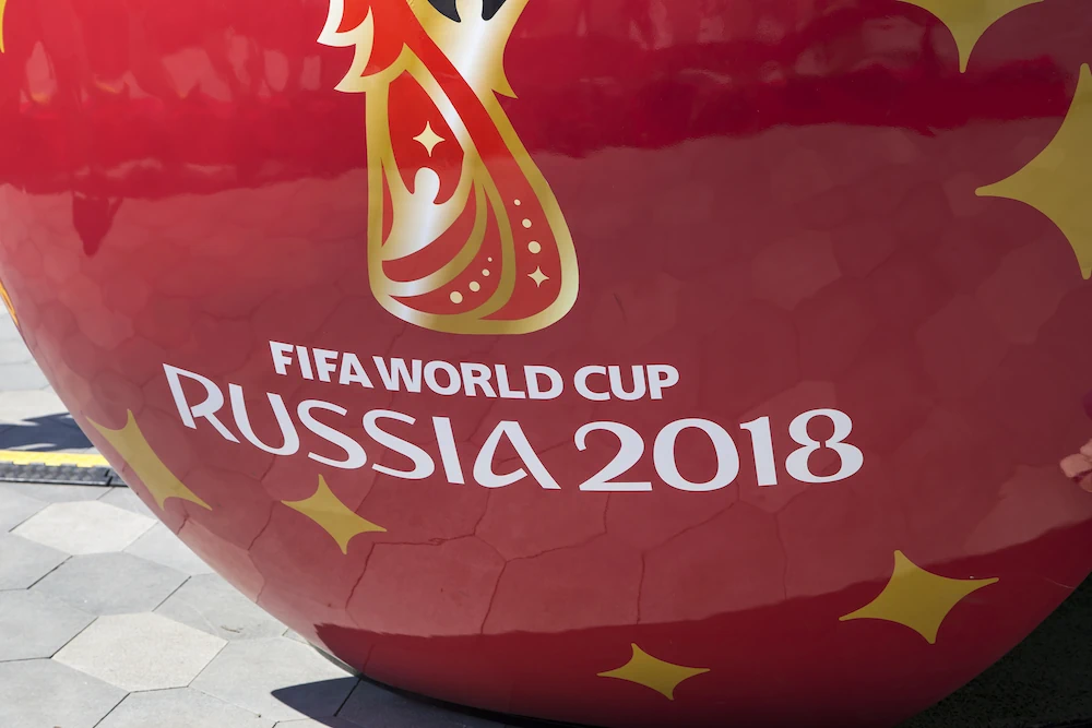 FIFA World Cup in Russia logo on shining ball