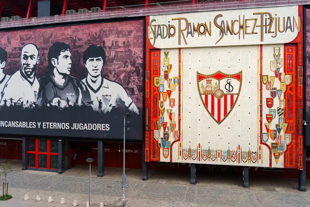 Mural on Sevilla's home stadium Ramón Sánchez-Pizjuán
