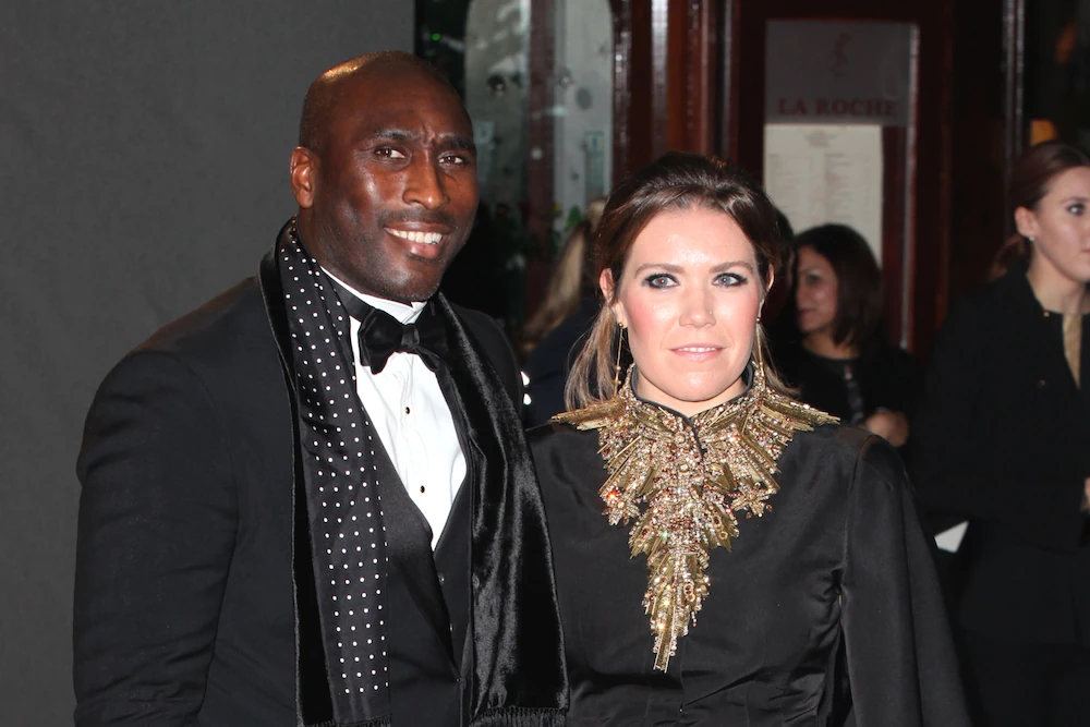 Sol Campbell with his wife Fiona in 2013