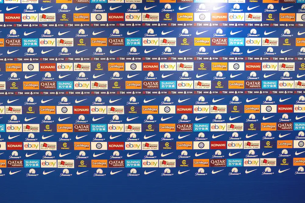 Sponsors on a wall