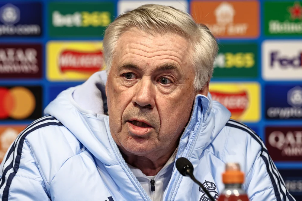 Carlo Ancelotti - here at a press conference