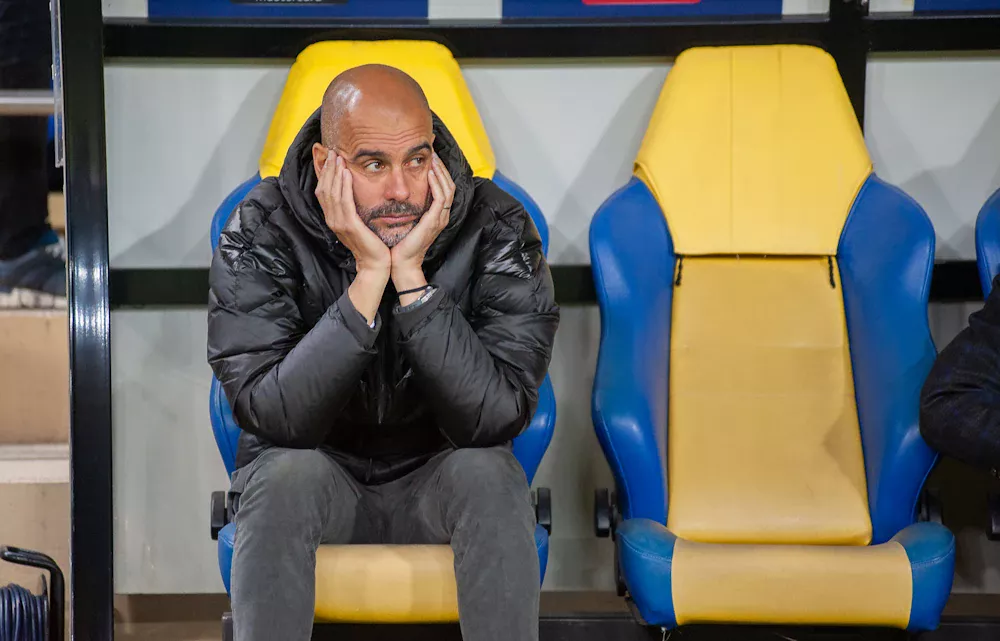 Pep Guardiola - a less amused version
