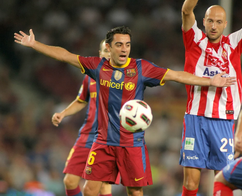 Xavi while playing for Barcelona