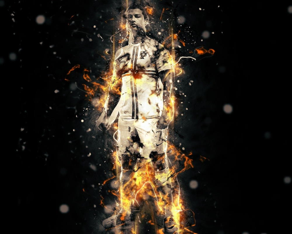 Cristiano Ronaldo on fire
